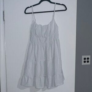White Sleeveless Tiered Dress
